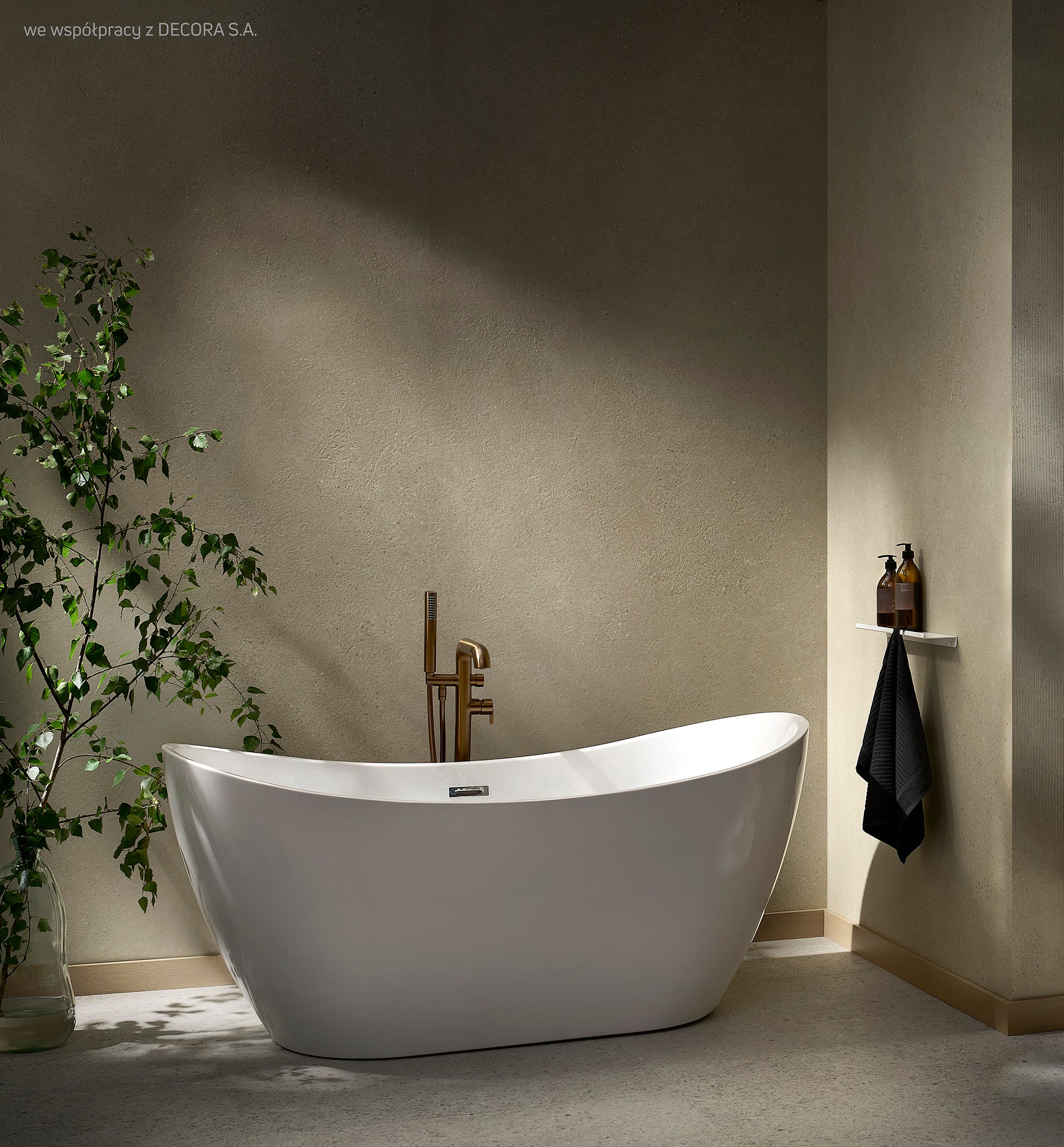Acrylic bathtub, freestanding, oval - 160 cm