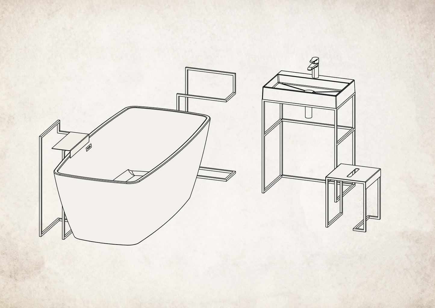 Floor-standing hanger, double