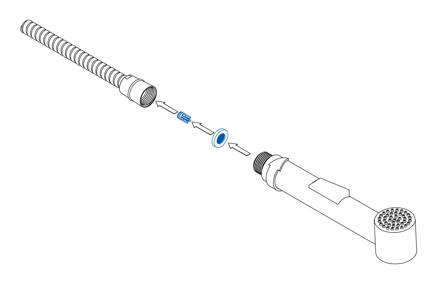 Backflow valve, for shower hoses