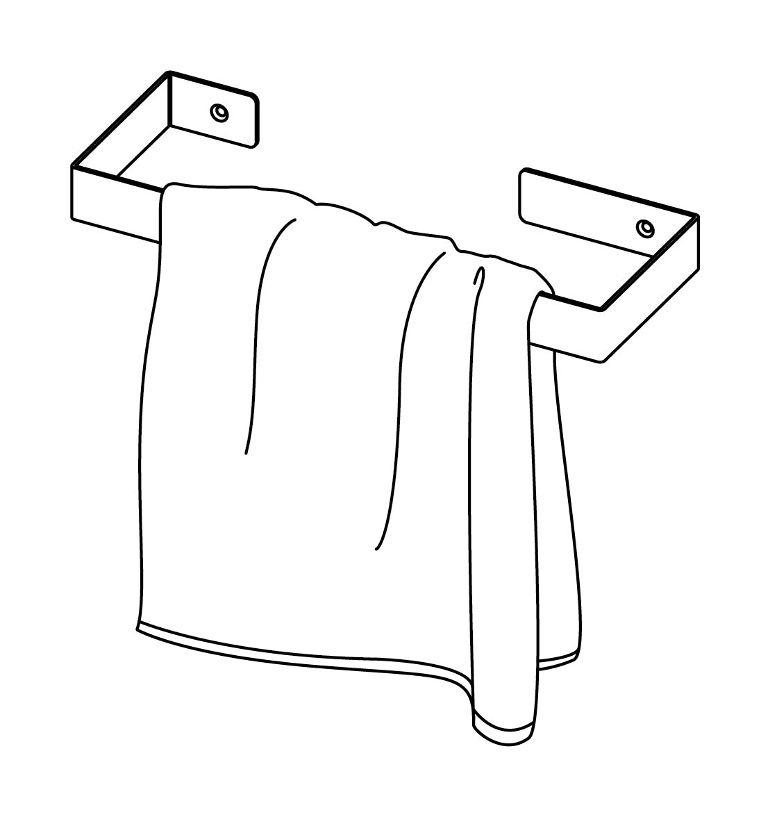 Wall-mounted hanger, for towels - 30 cm