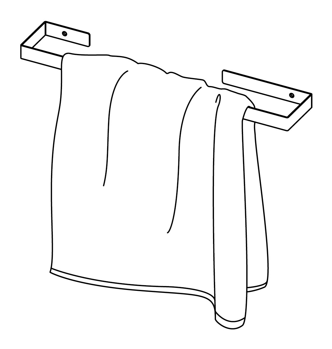 Wall-mounted hanger, for towels - 60 cm