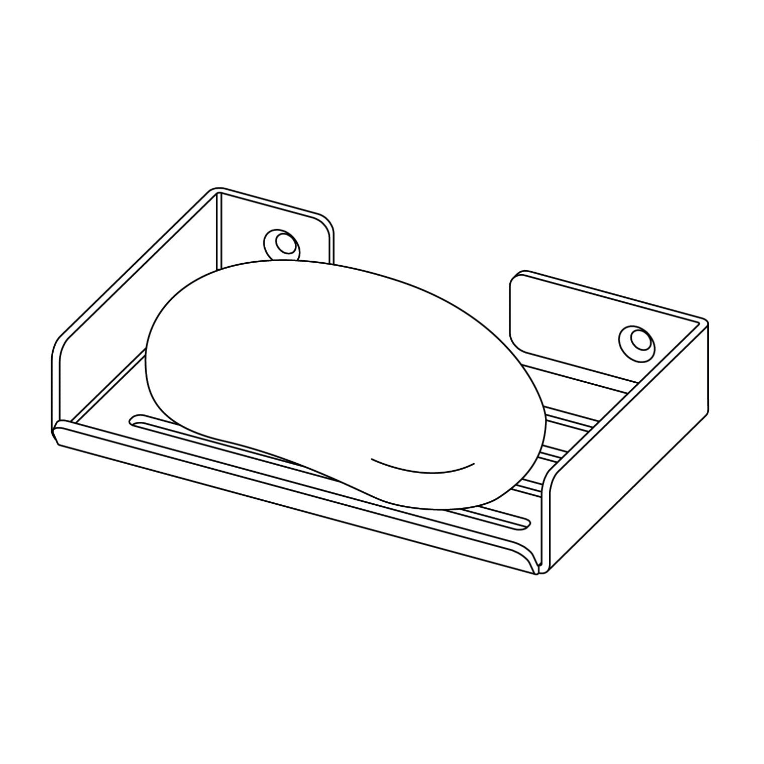 Soap dish, wall-mounted