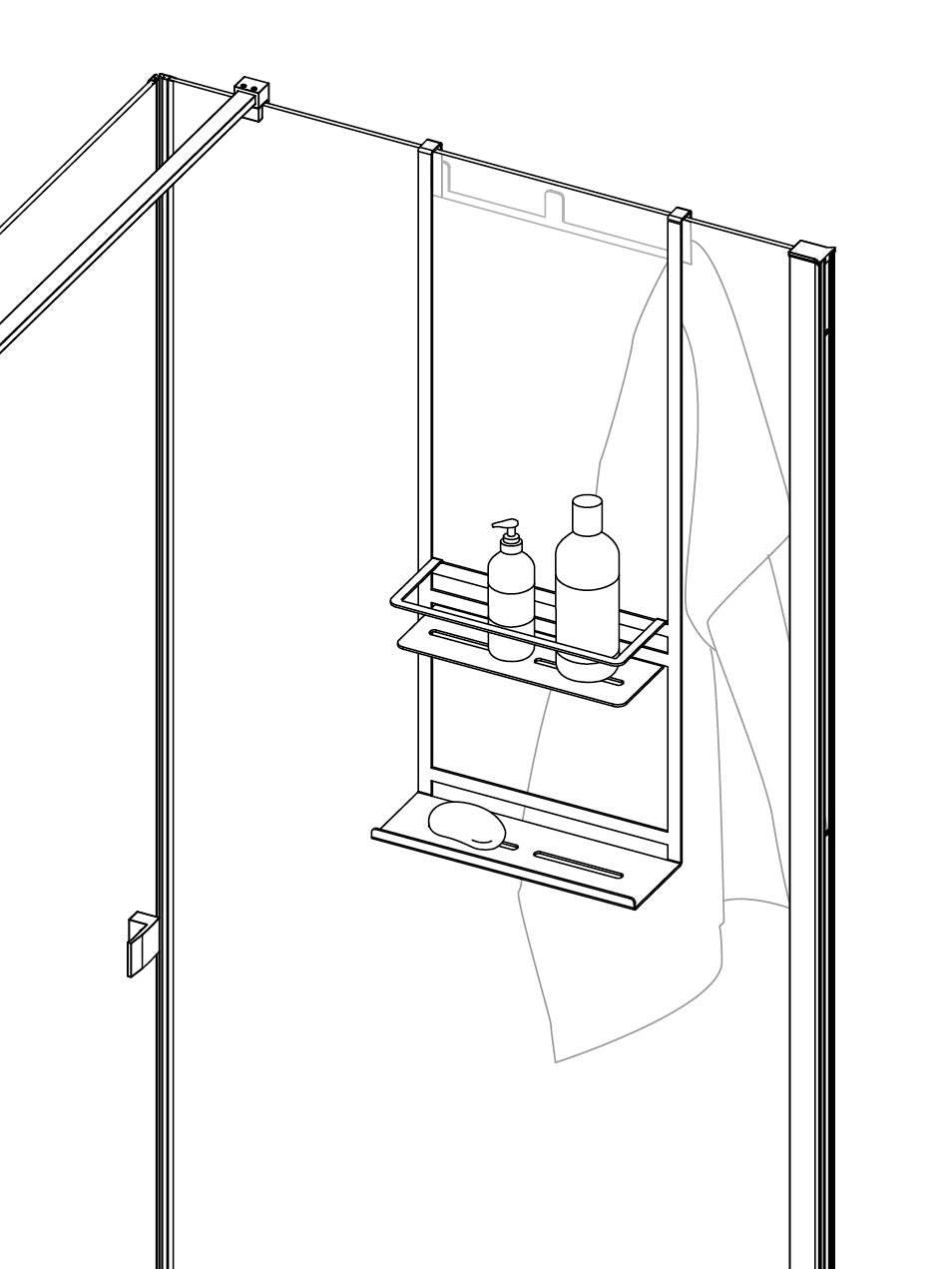 Shelf, hung on the cabin