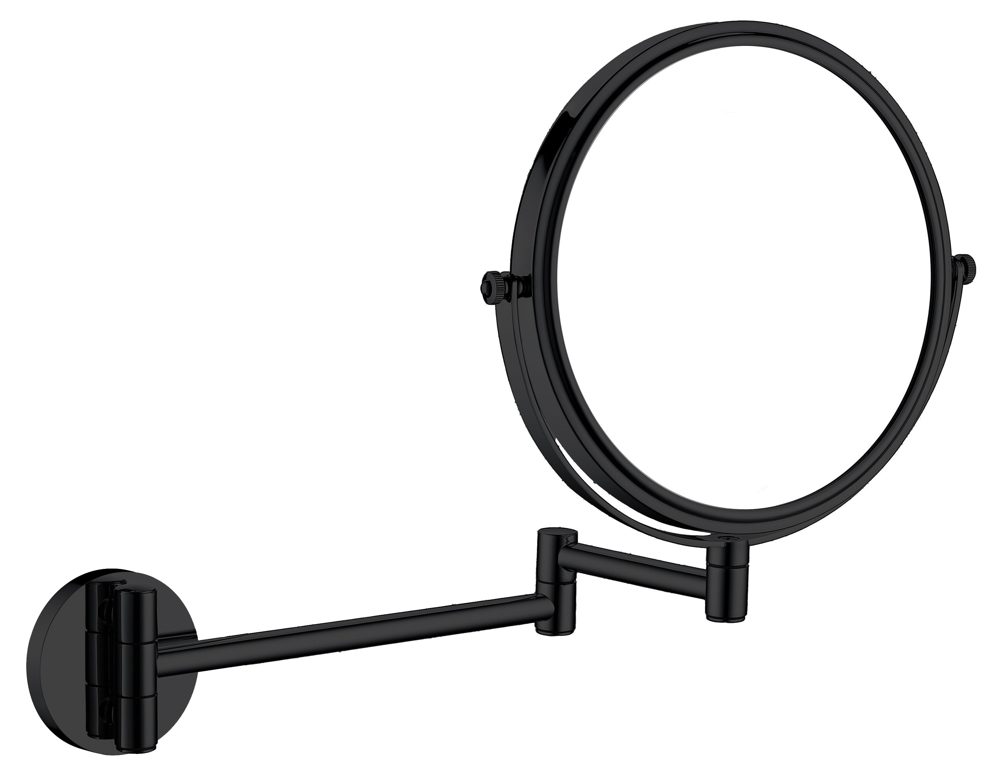 Cosmetic mirror, on extension arm - two-sided
