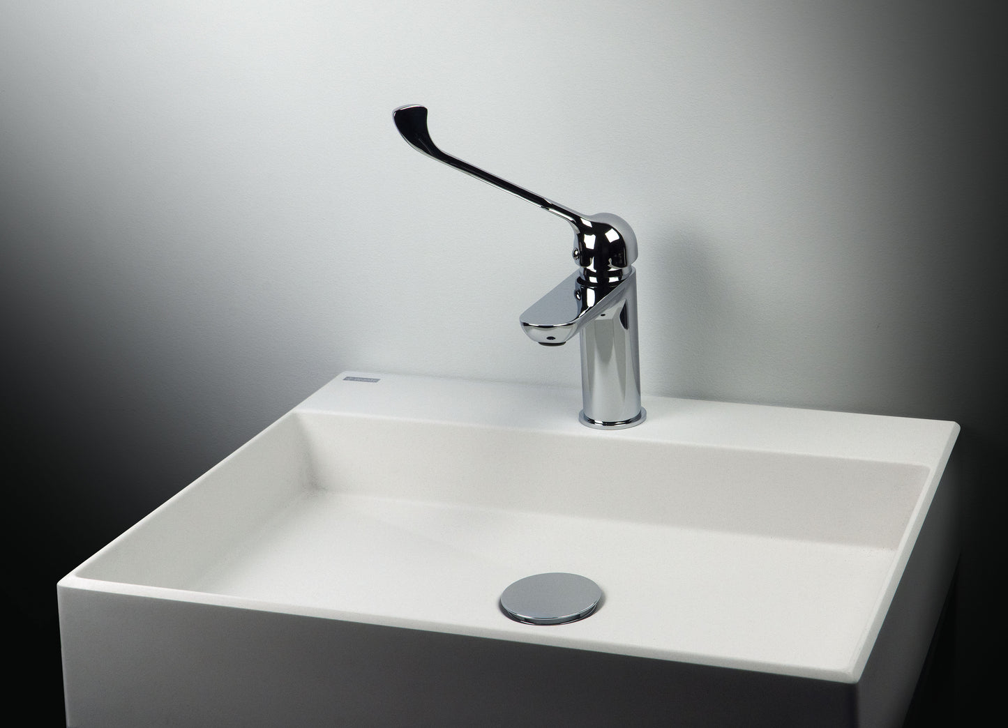 Granite washbasin, countertop, with tap shelf - 500x400 mm
