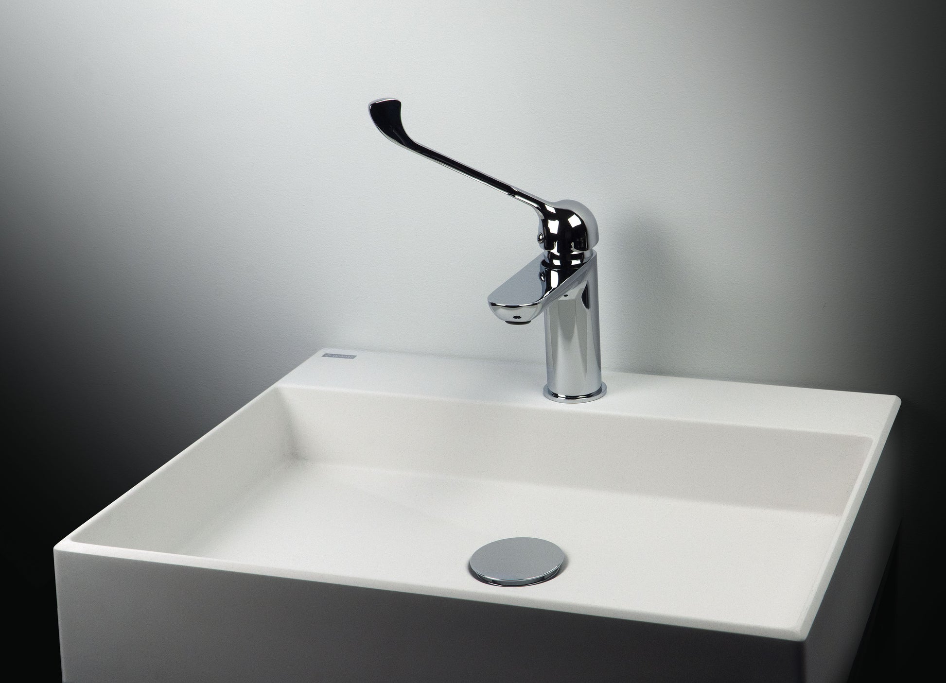 Granite washbasin, countertop, with tap shelf - 60x40 cm