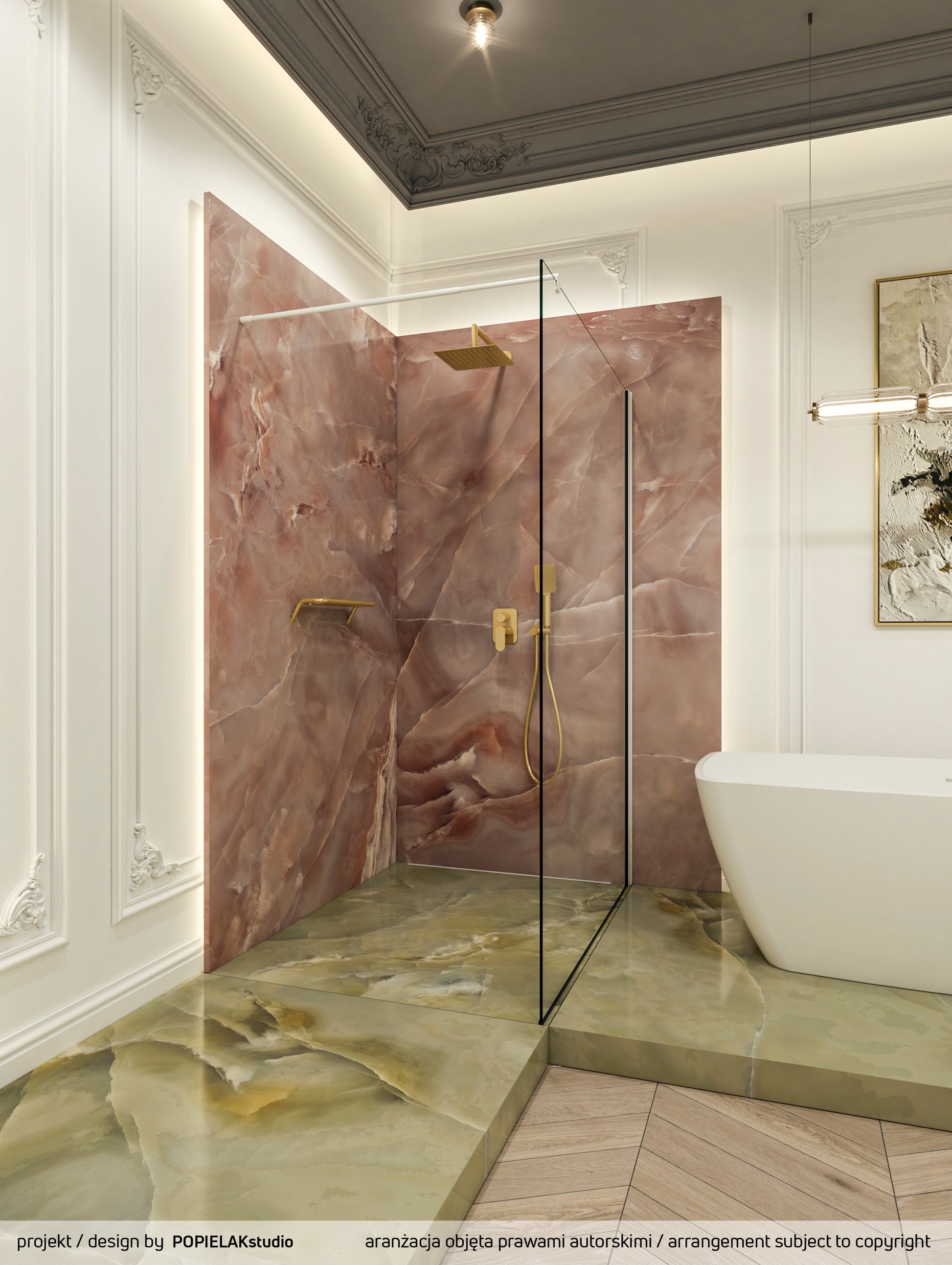 Concealed shower set, with mixer BOX