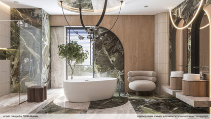 Bath mixer, freestanding, with shower set