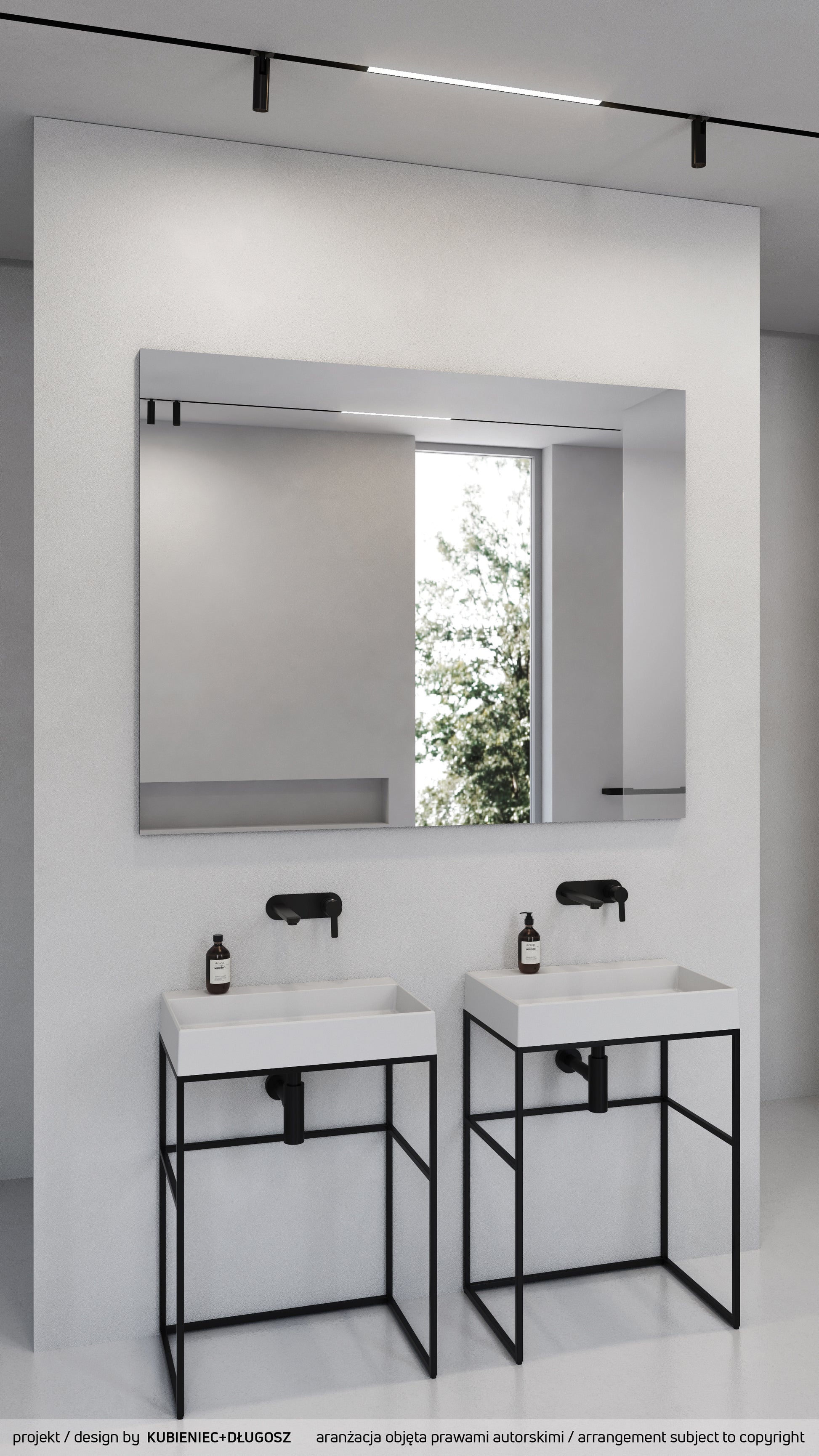 Granite washbasin, countertop, with tap shelf - 60x40 cm