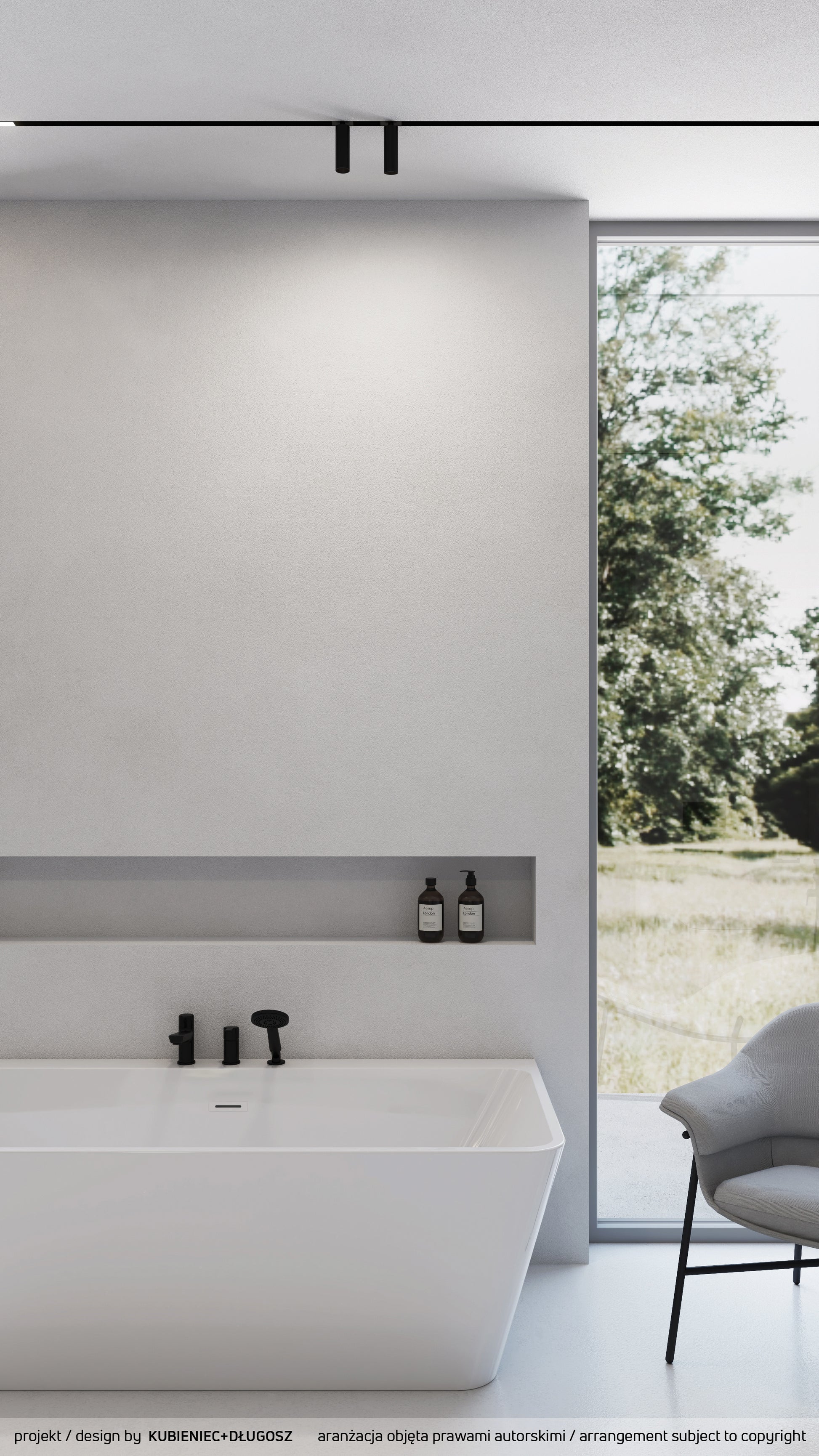 Acrylic bathtub, back-to-wall/freestanding, rectangular - 160 cm