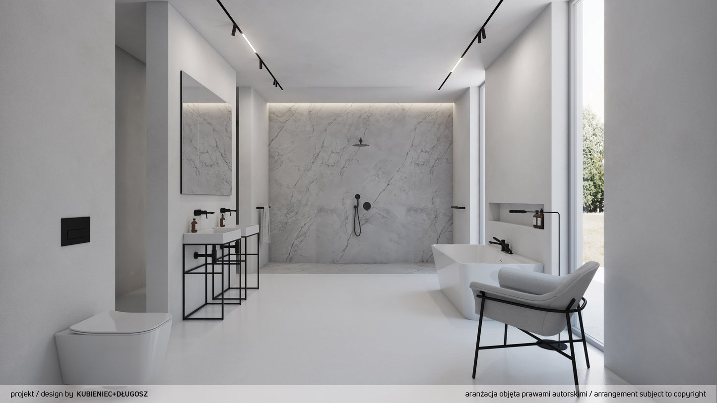 Acrylic bathtub, back-to-wall/freestanding, rectangular - 160 cm