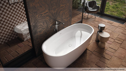 Bath mixer, freestanding, with shower set