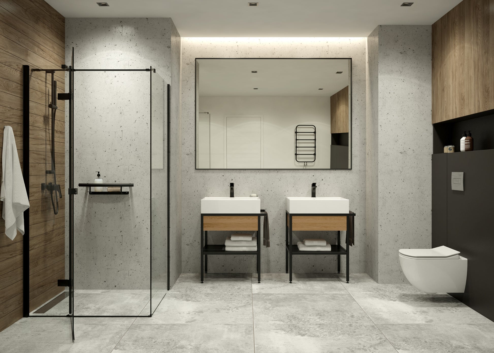 Toilet set, concealed, 6 in 1