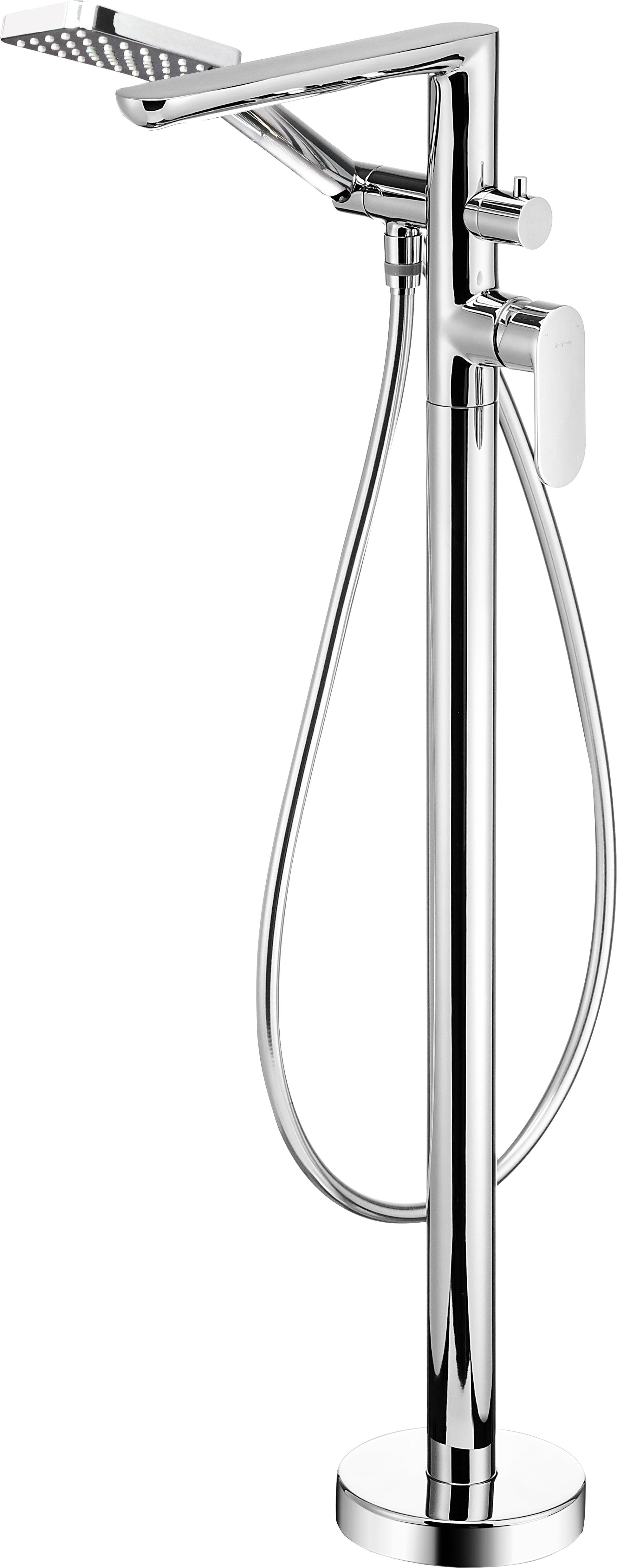 Bath mixer, freestanding, with shower set