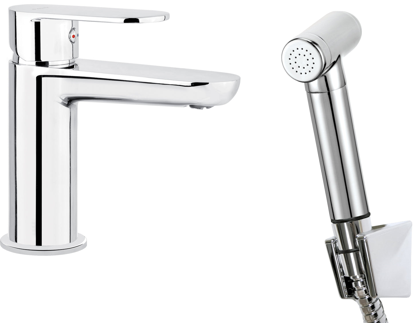Washbasin tap, with bidetta hand shower