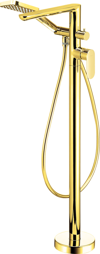 Bath mixer, freestanding, with shower set