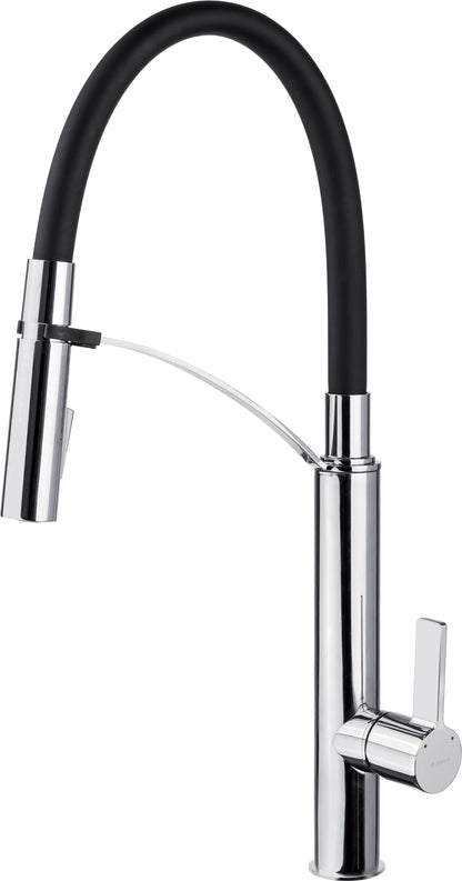 Kitchen tap, with elastic spout - 2 stream types