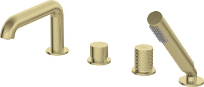 Bath mixer, 4-hole, with shower set