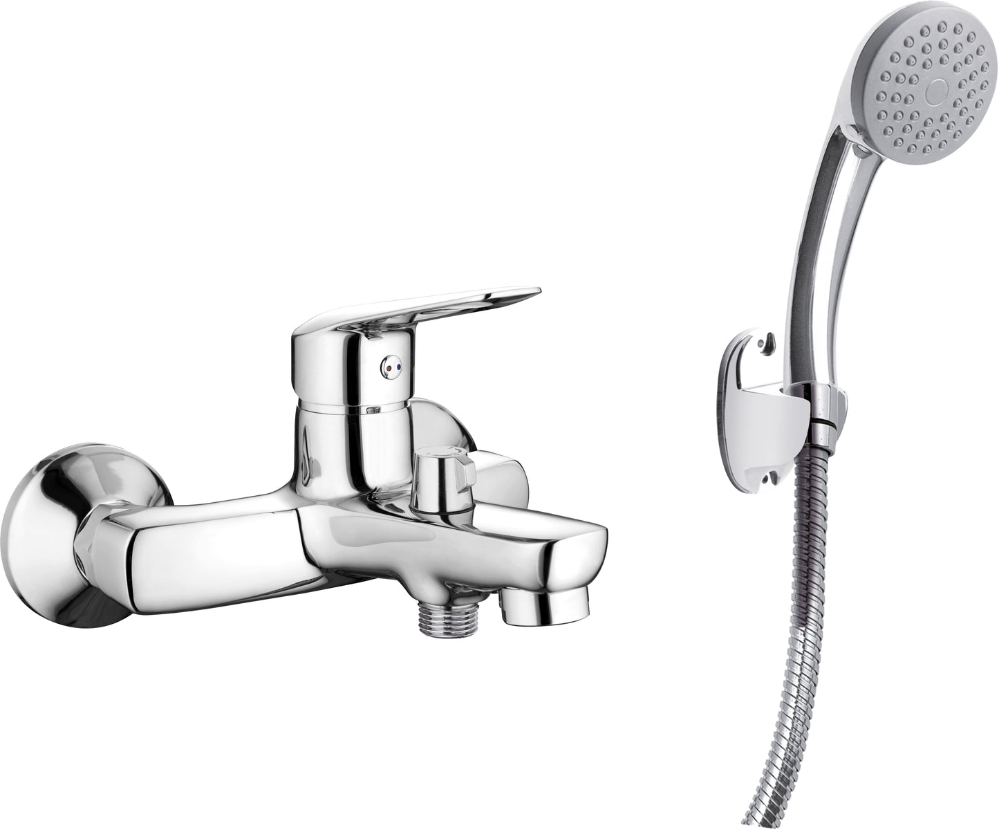 Bath mixer, with shower set