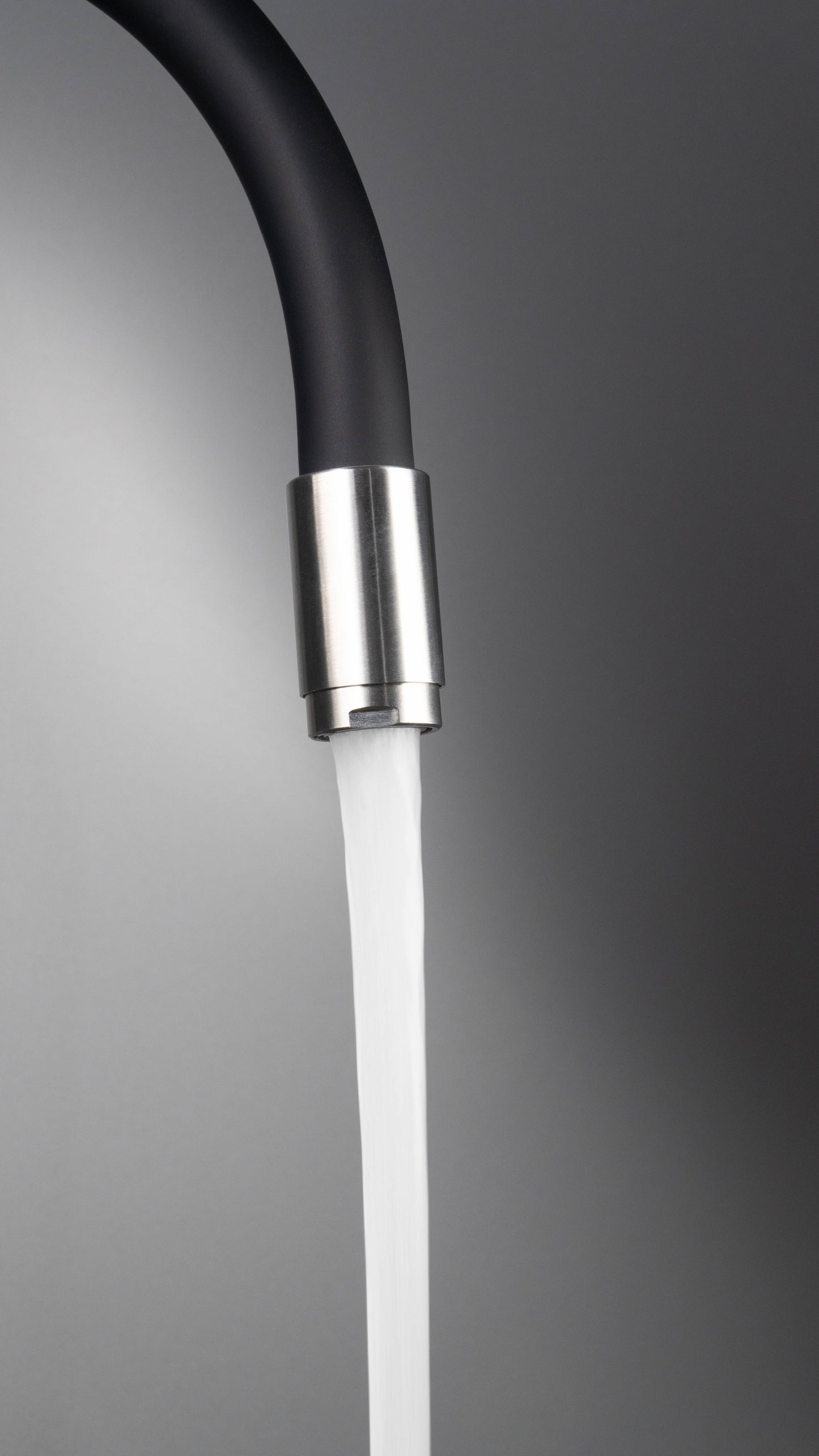 Kitchen tap, wall-mounted, with bendable spout