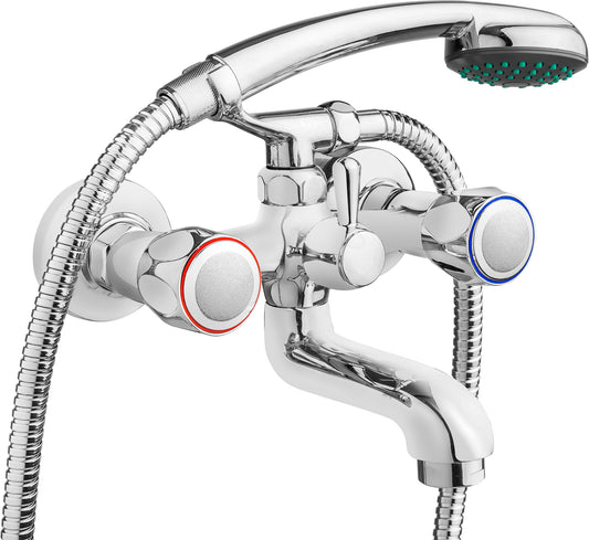 Bath mixer, with shower set