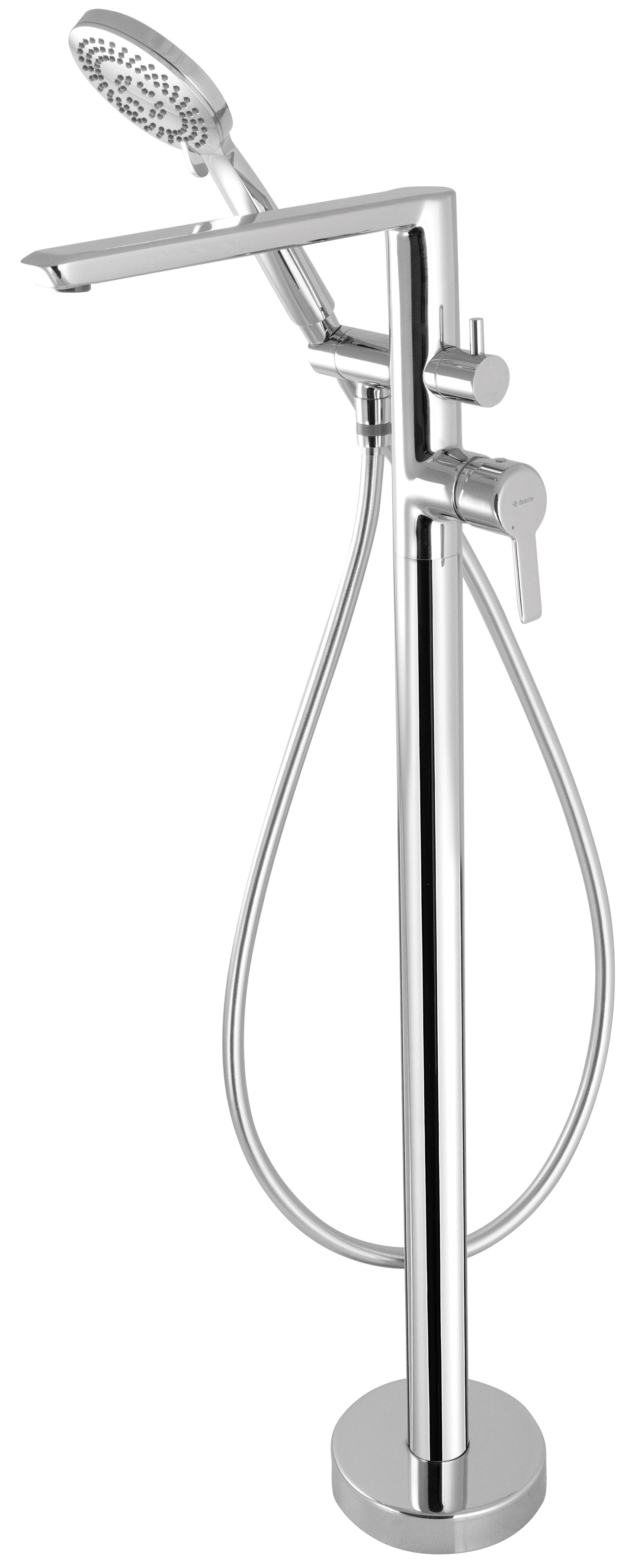 Bath mixer, freestanding, with shower set