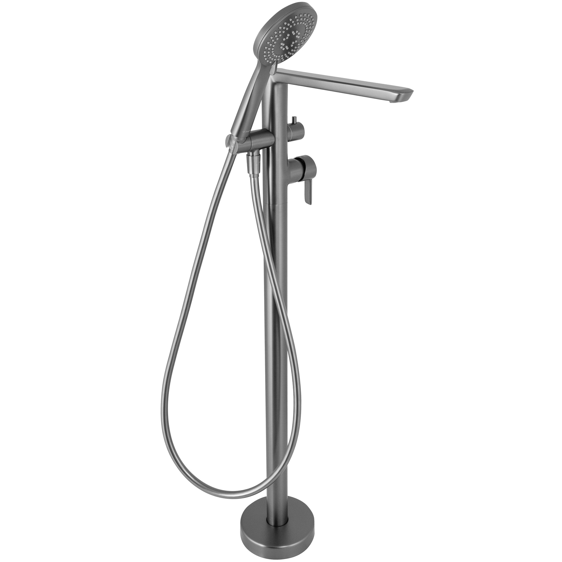 Bath mixer, freestanding, with shower set