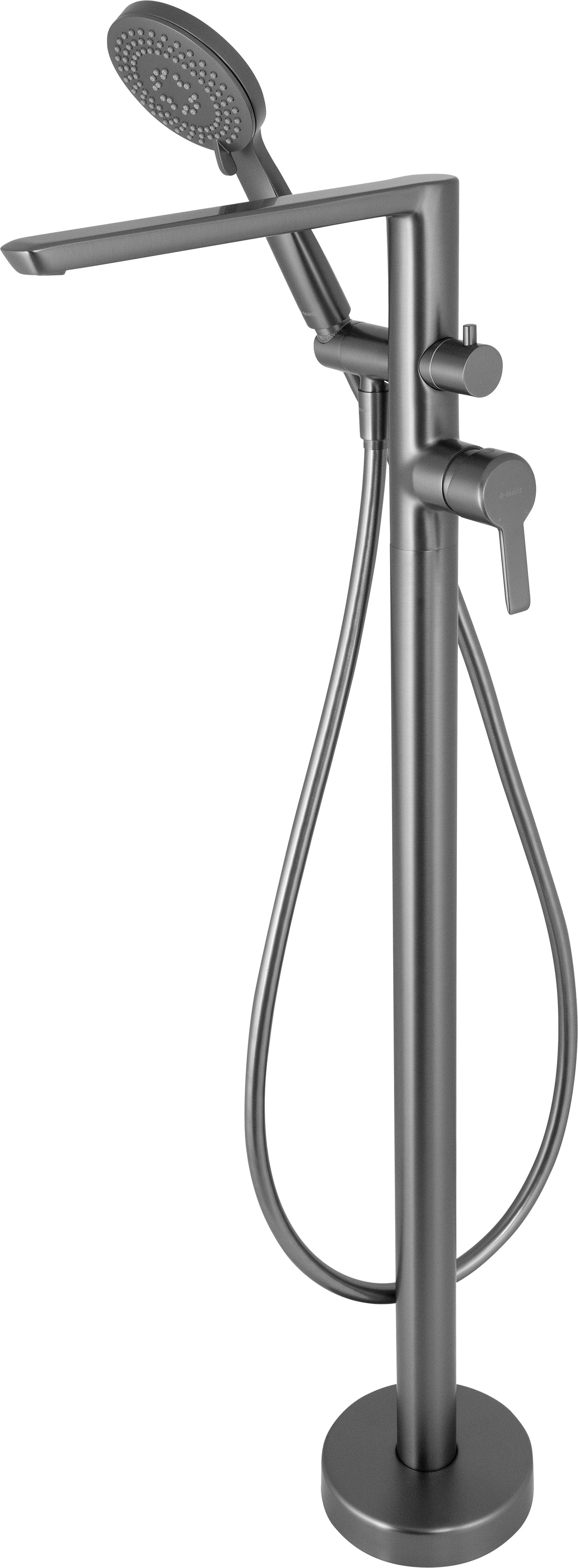 Bath mixer, freestanding, with shower set