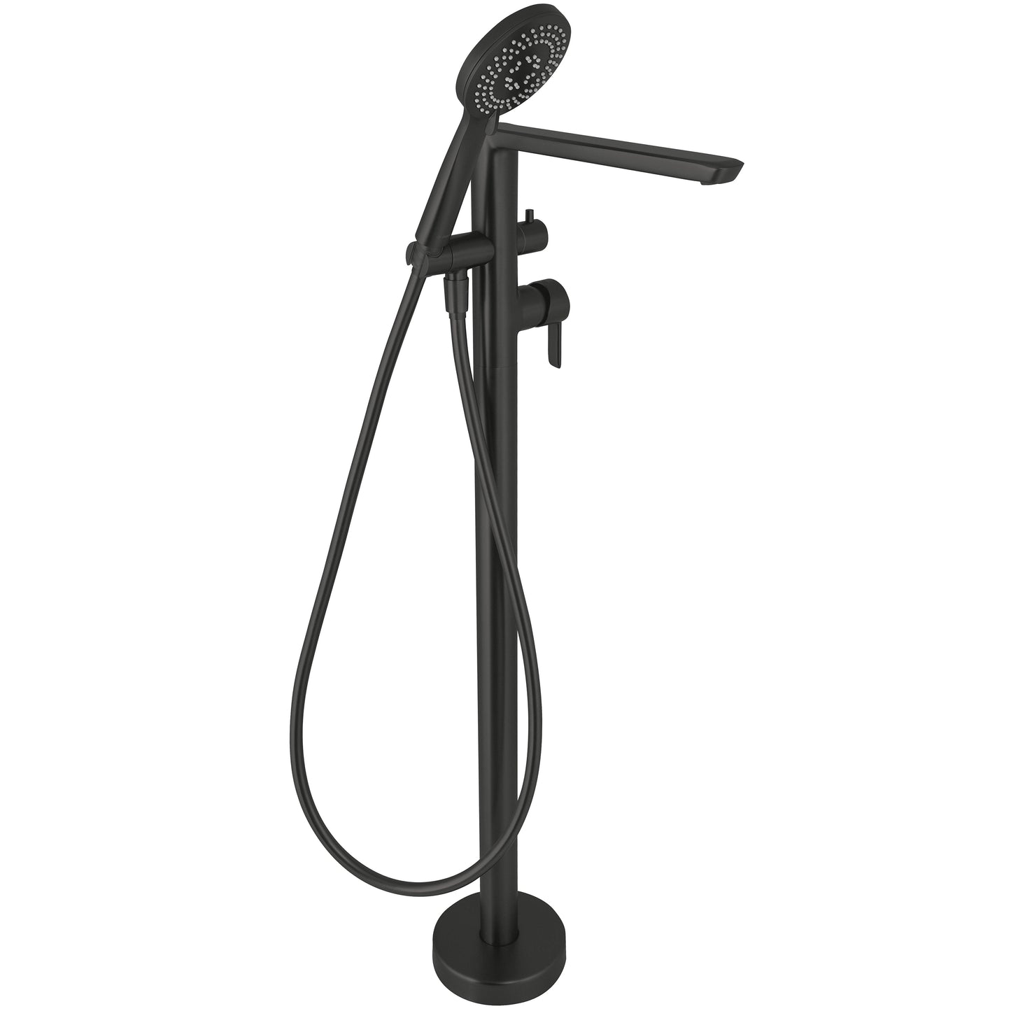 Bath mixer, freestanding, with shower set