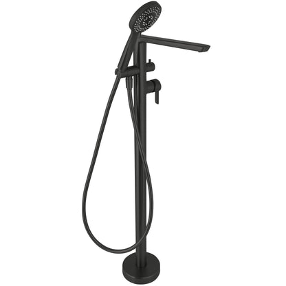 Bath mixer, freestanding, with shower set