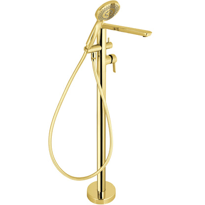 Bath mixer, freestanding, with shower set