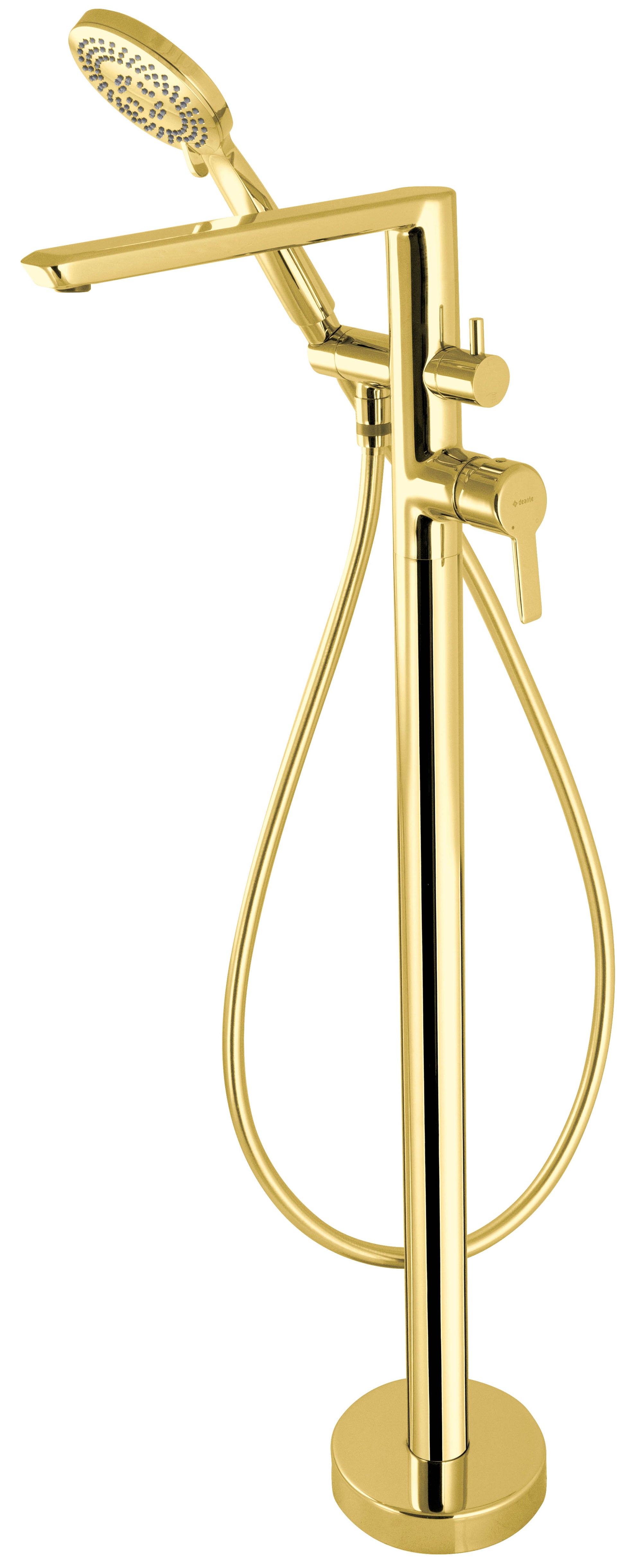 Bath mixer, freestanding, with shower set