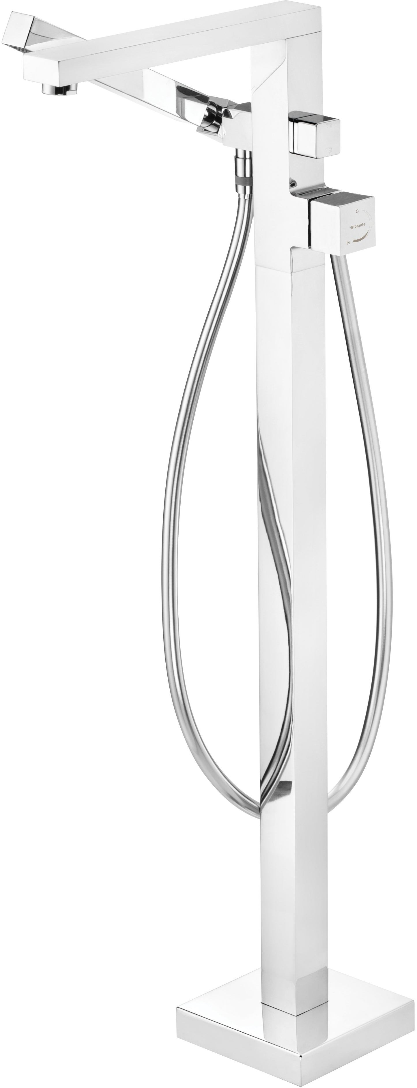 Bath mixer, freestanding, with shower set
