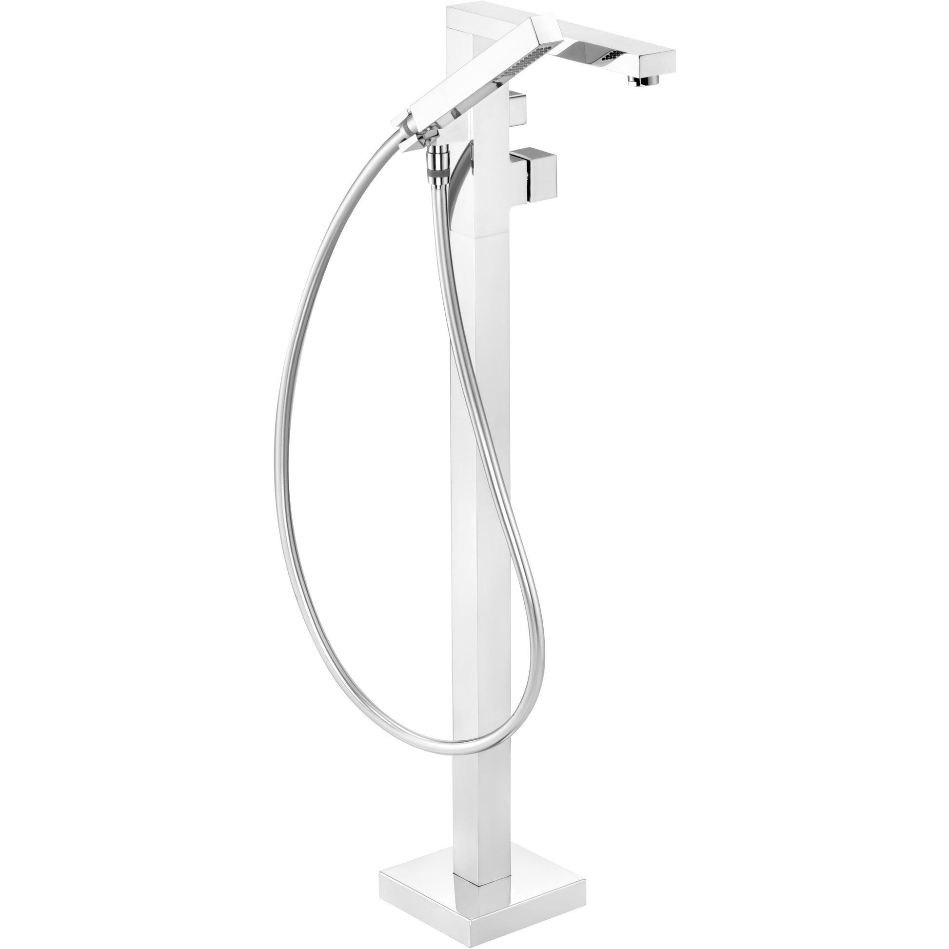 Bath mixer, freestanding, with shower set