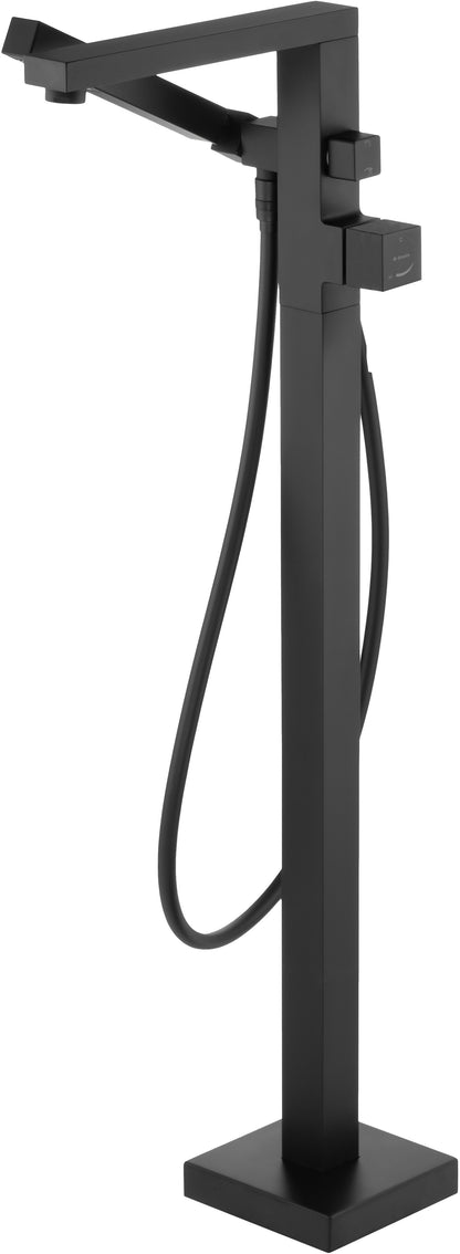 Bath mixer, freestanding, with shower set