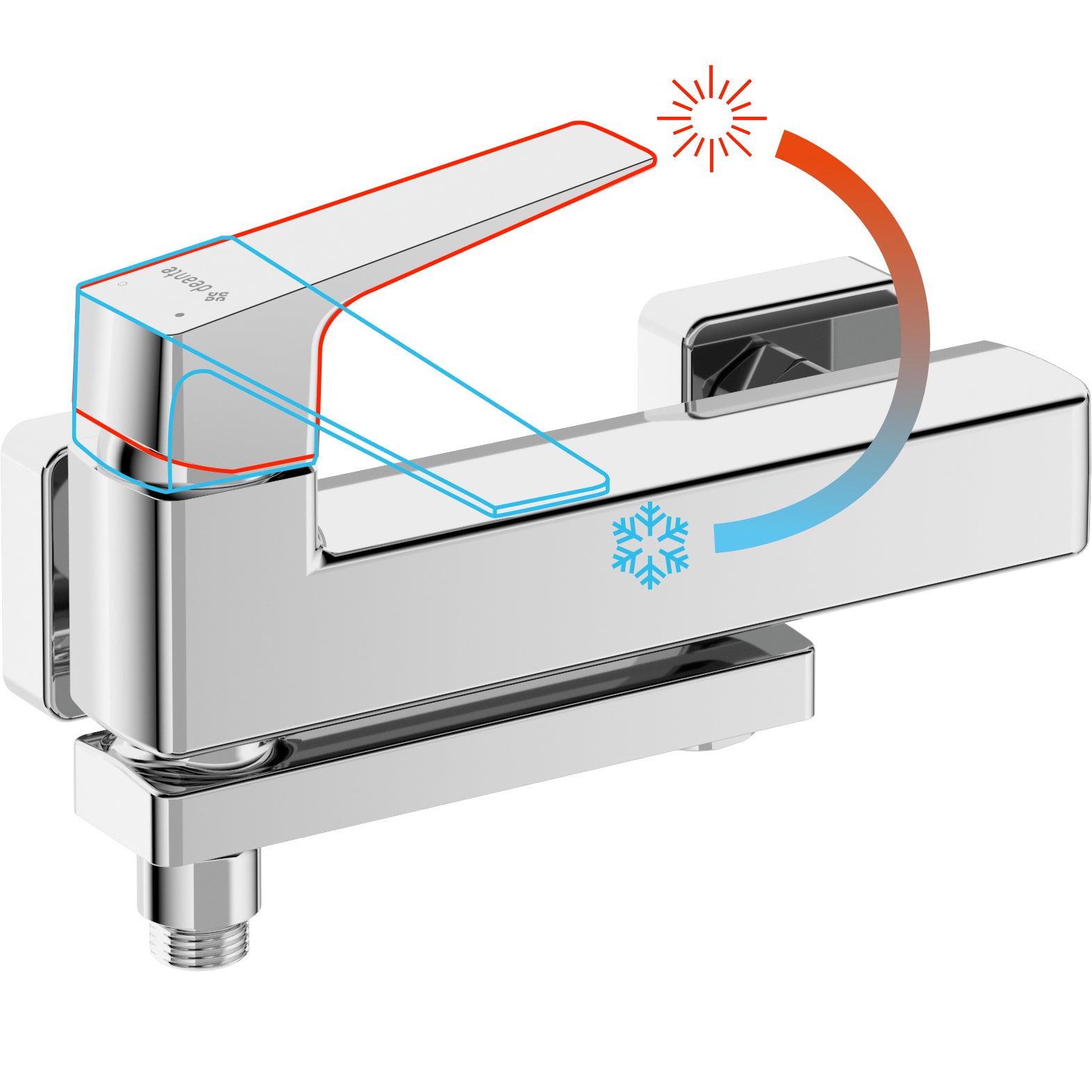 Bath mixer, wall-mounted - with foldable spout