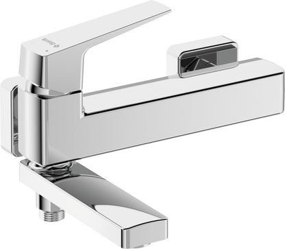 Bath mixer, wall-mounted - with foldable spout