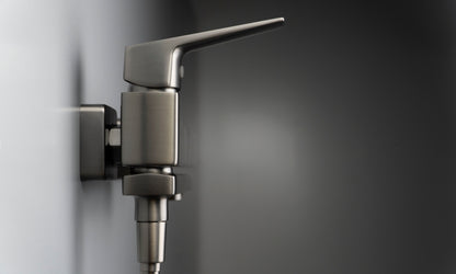 Bath mixer, wall-mounted - with foldable spout