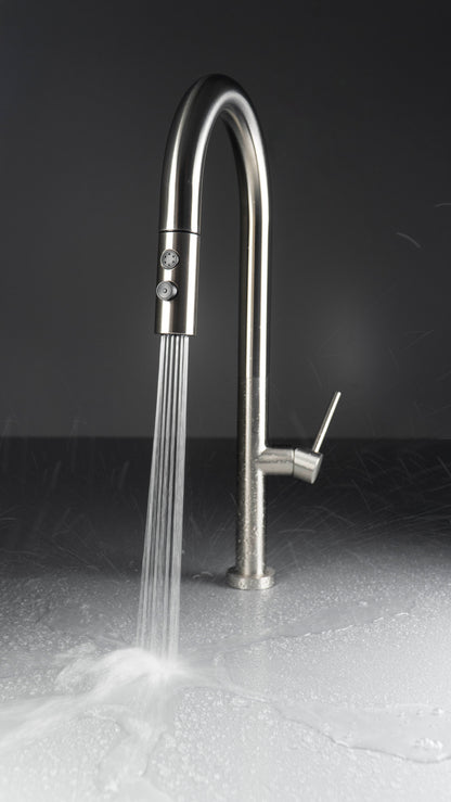 Kitchen tap, with pull-out spout - 2 stream types