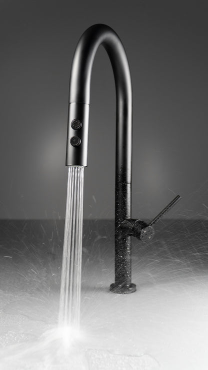 Kitchen tap, with pull-out spout - 2 stream types