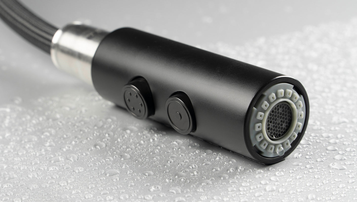 Kitchen tap, with pull-out spout - 2 stream types