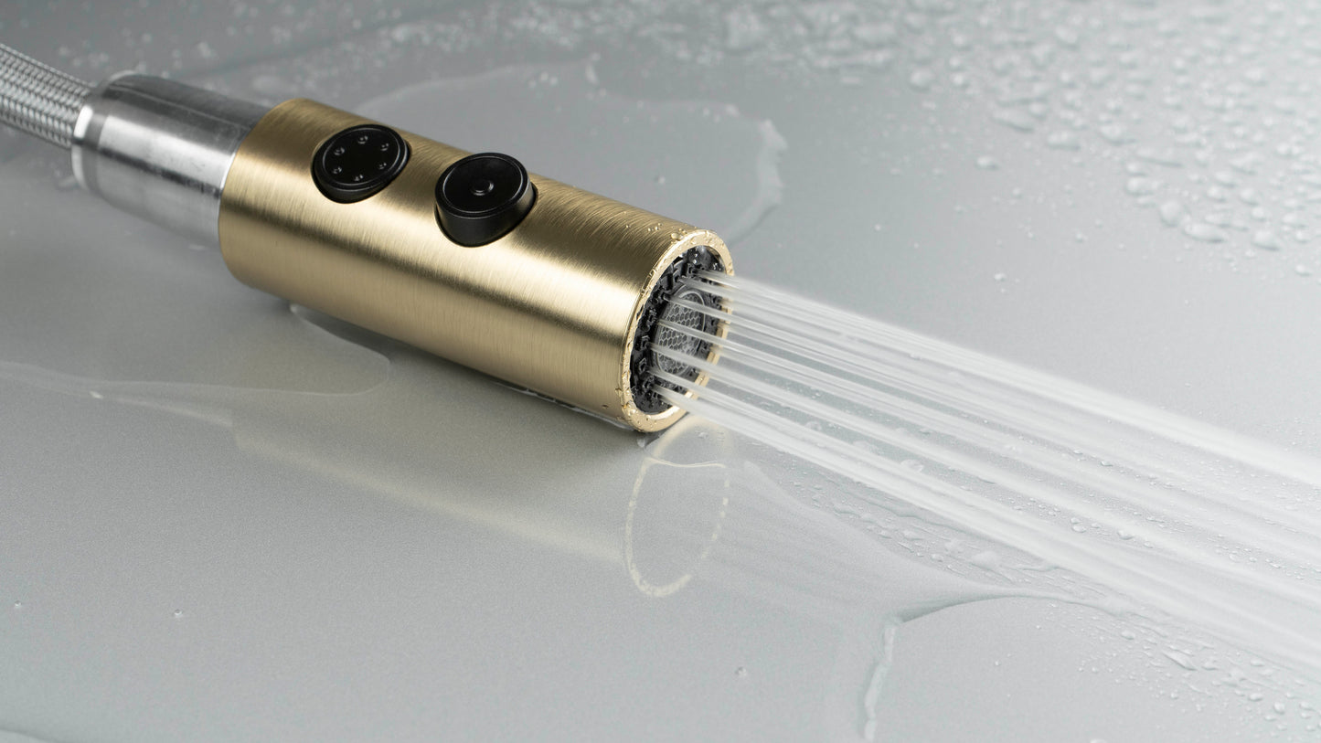 Kitchen tap, with pull-out spout - 2 stream types