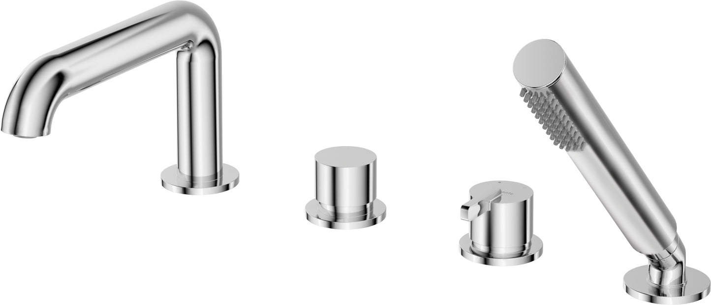 Bath mixer, 4-hole, with shower set