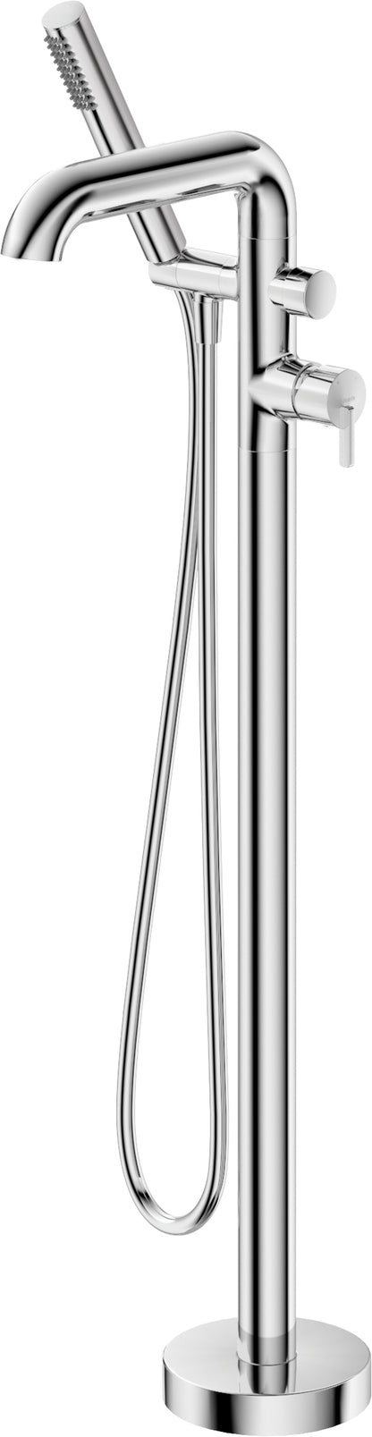 Bath mixer, freestanding, with shower set