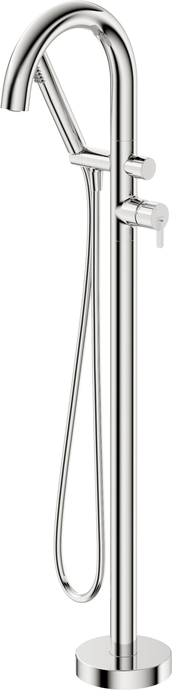 Bath mixer, freestanding, with shower set