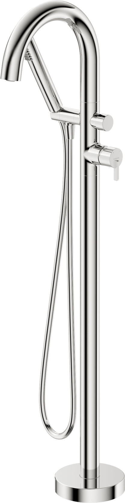 Bath mixer, freestanding, with shower set