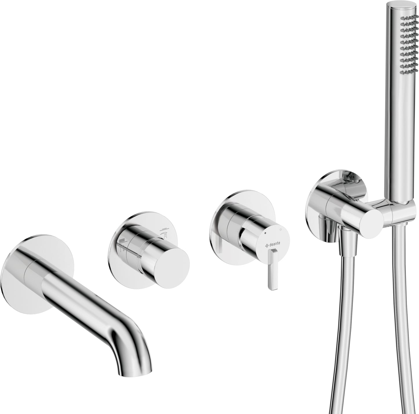 Bath mixer, with shower set, concealed