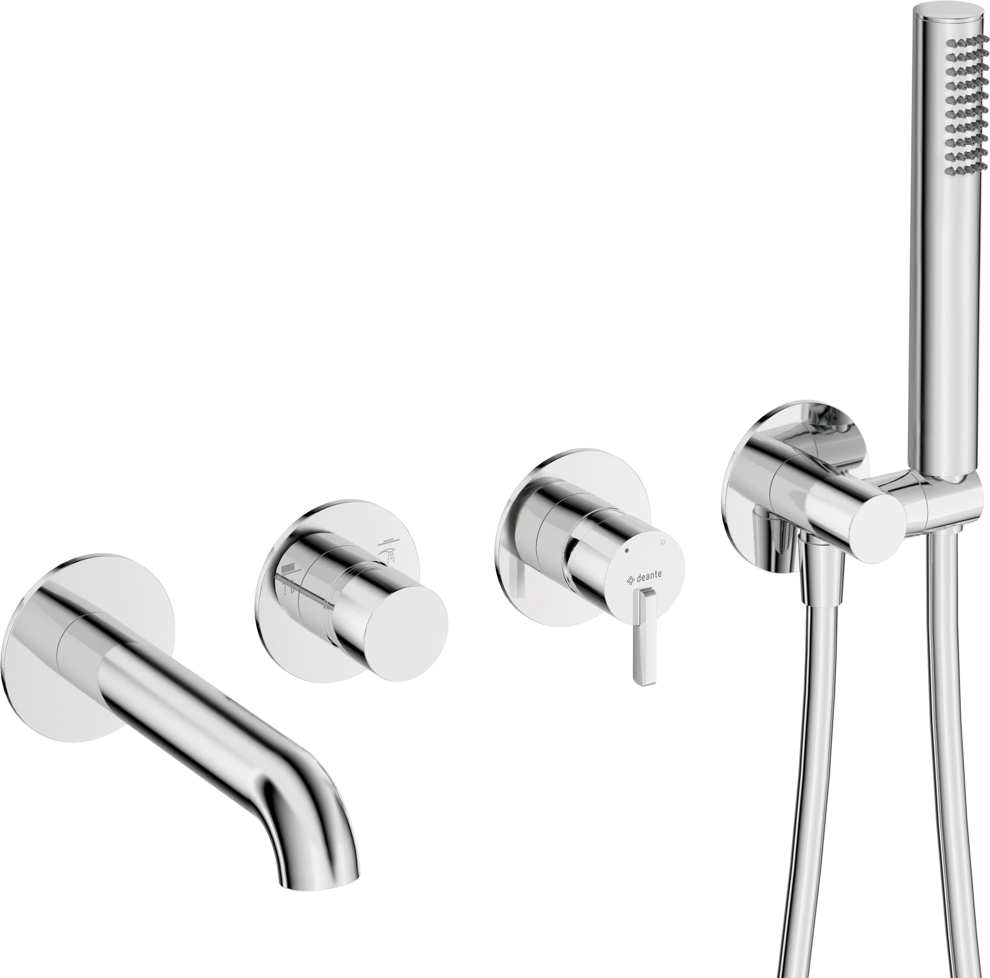 Bath mixer, with shower set, concealed