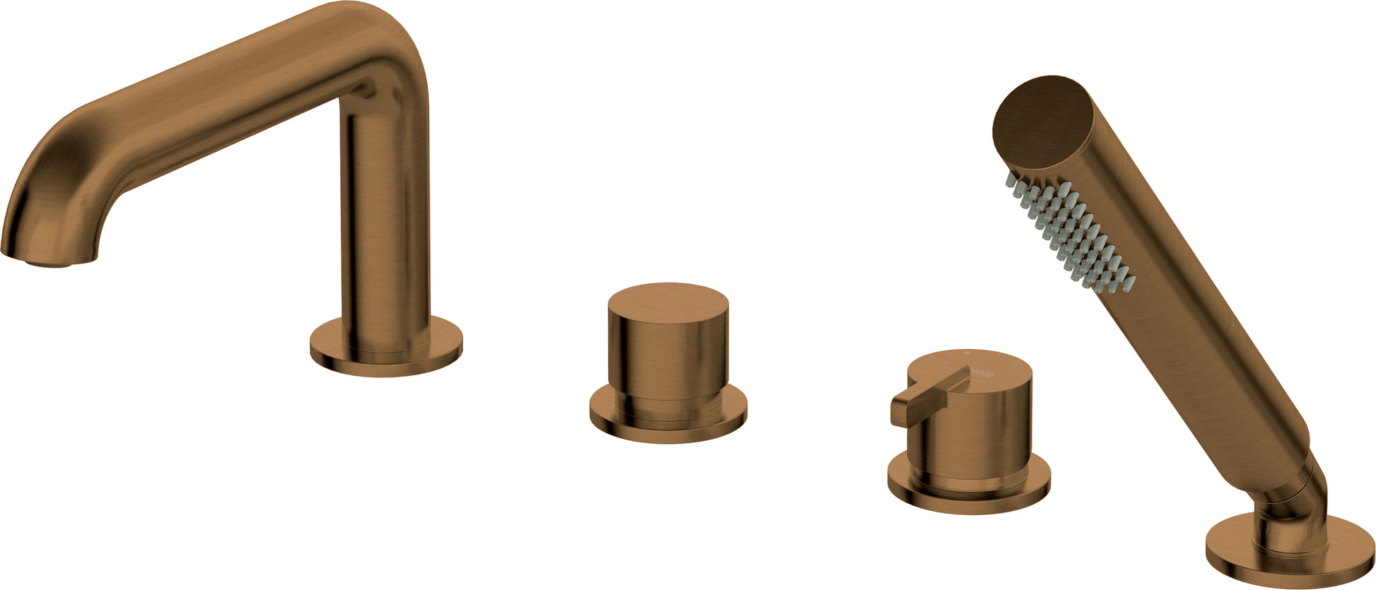 Bath mixer, 4-hole, with shower set