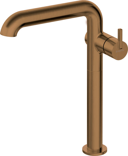 Washbasin tap, tall, with rectangular spout